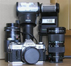 Canon AE1 + tilbehør
